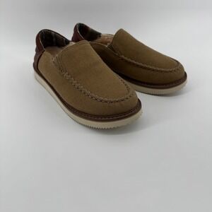 Sanuk Mens Cozy Vibe Low SM Khaki Slip On Loafers Shoes Size 8